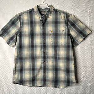 Carhartt Relaxed Fit Plaid Button Down Short Sleeve Shirt Size XL